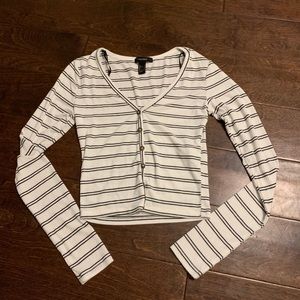 white and black striped long sleeve only worn once